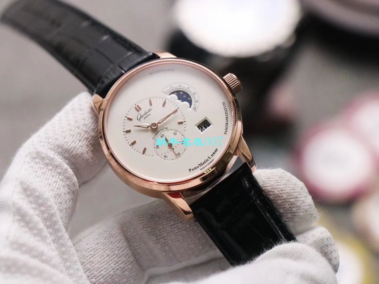 【TZ Factory 官网超A高仿手表】glashuette original原创 PANO MATIC LUNAR偏心系列1-90-02-45-35-04 wrist watch  / GLA056