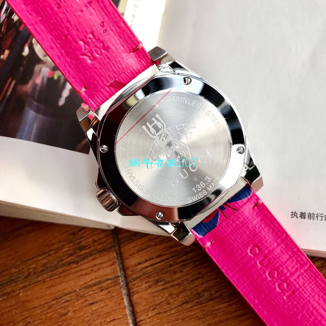 硬货来袭渠道原单，独家Gucci骚粉色水鬼新款 wrist watch ！40MM 男女均可戴 