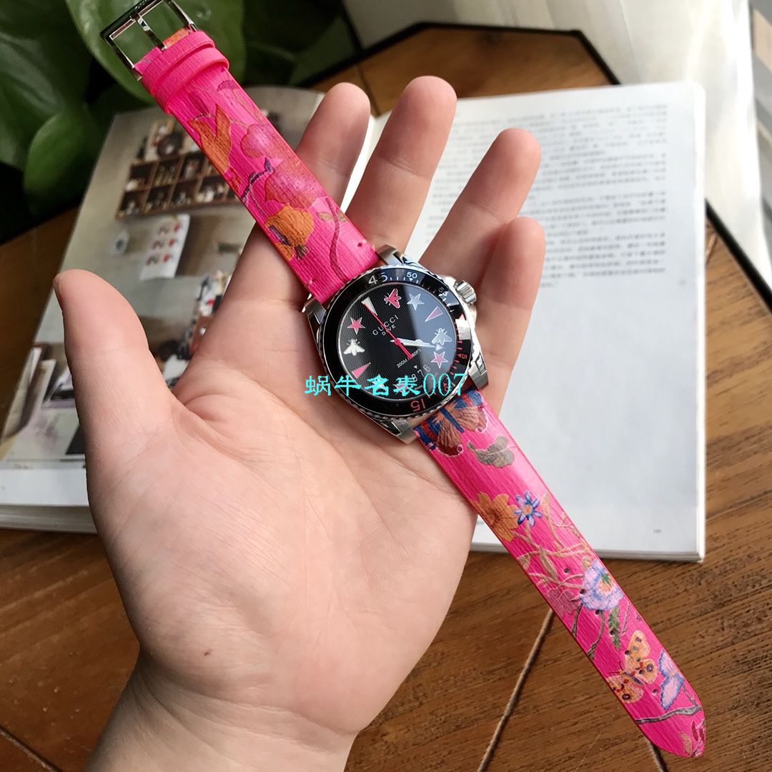 硬货来袭渠道原单，独家Gucci骚粉色水鬼新款 wrist watch ！40MM 男女均可戴 