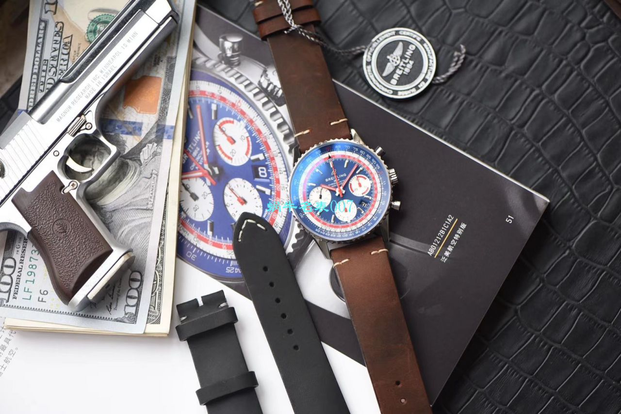 【V9 Factory 1:1精仿手表】 Breitling 航空计时1 B01计时43RANAM泛美航空特别版AB01212B1C1X1 wrist watch  / BL135