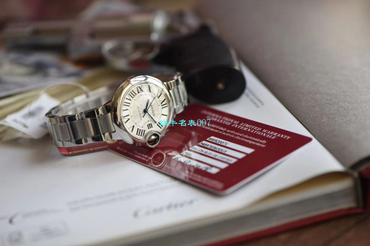 【V6 Factory  top 复刻高仿7K版手表】 Cartier  33毫米超级副本蓝气球女装W6920071 wrist watch  / K262