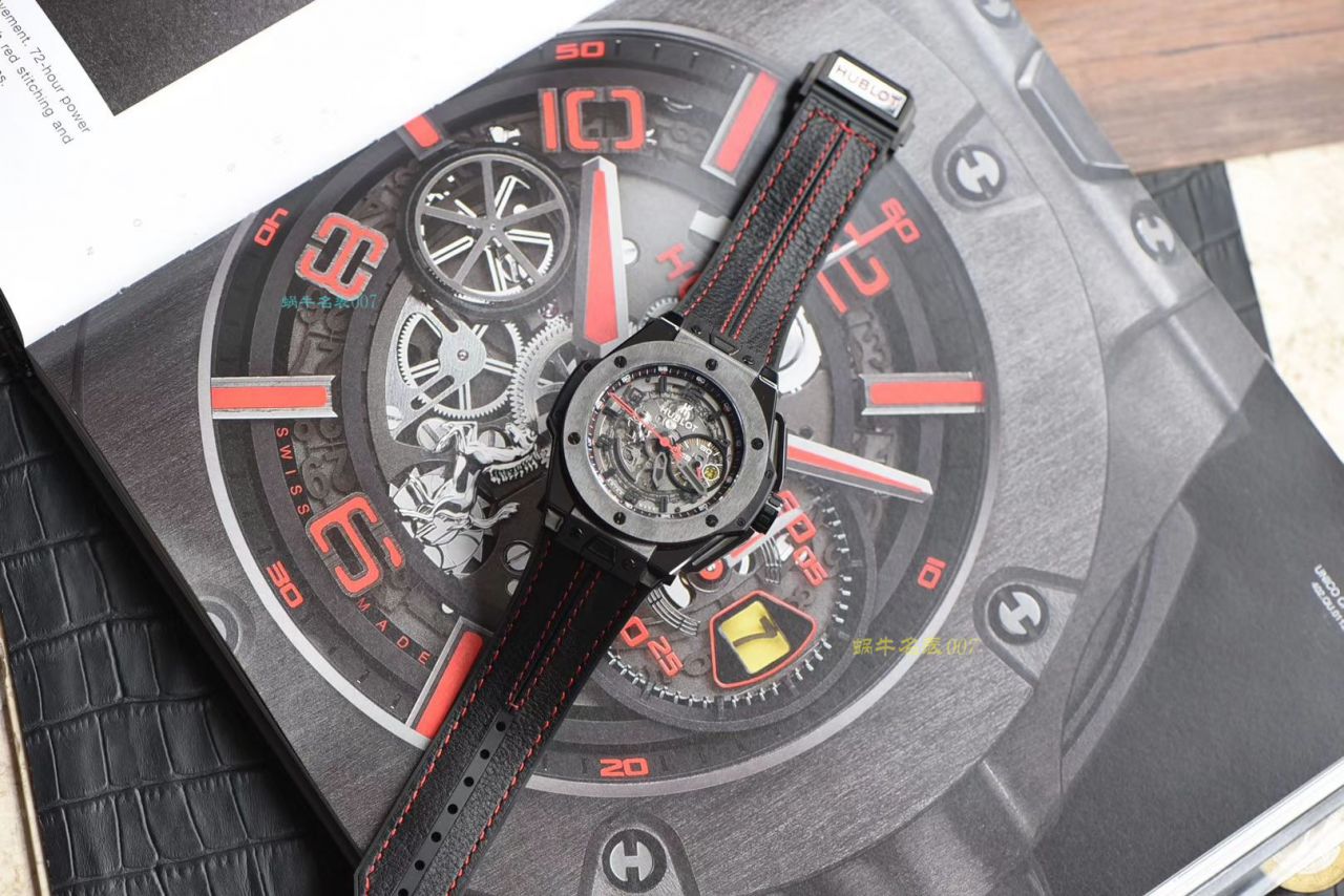 视频讲解V6 Factory 复刻 hublot 法拉利Hublot Big Bang Ferrari Ceramic F11系列401.CX.0123.VR wrist watch  / YB062V6