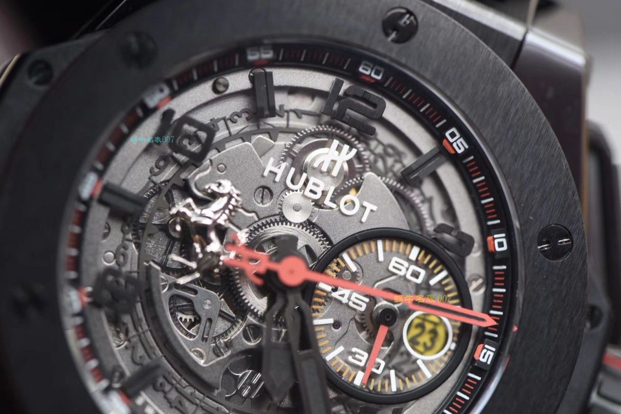 视频讲解V6 Factory 复刻 hublot 法拉利Hublot Big Bang Ferrari Ceramic F11系列401.CX.0123.VR wrist watch  / YB062V6