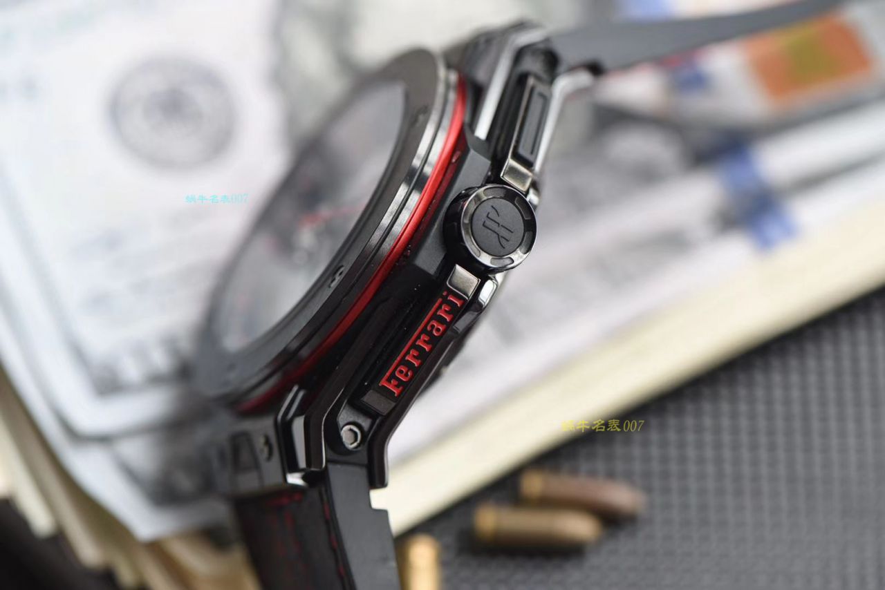 视频讲解V6 Factory 复刻 hublot 法拉利Hublot Big Bang Ferrari Ceramic F11系列401.CX.0123.VR wrist watch  / YB062V6