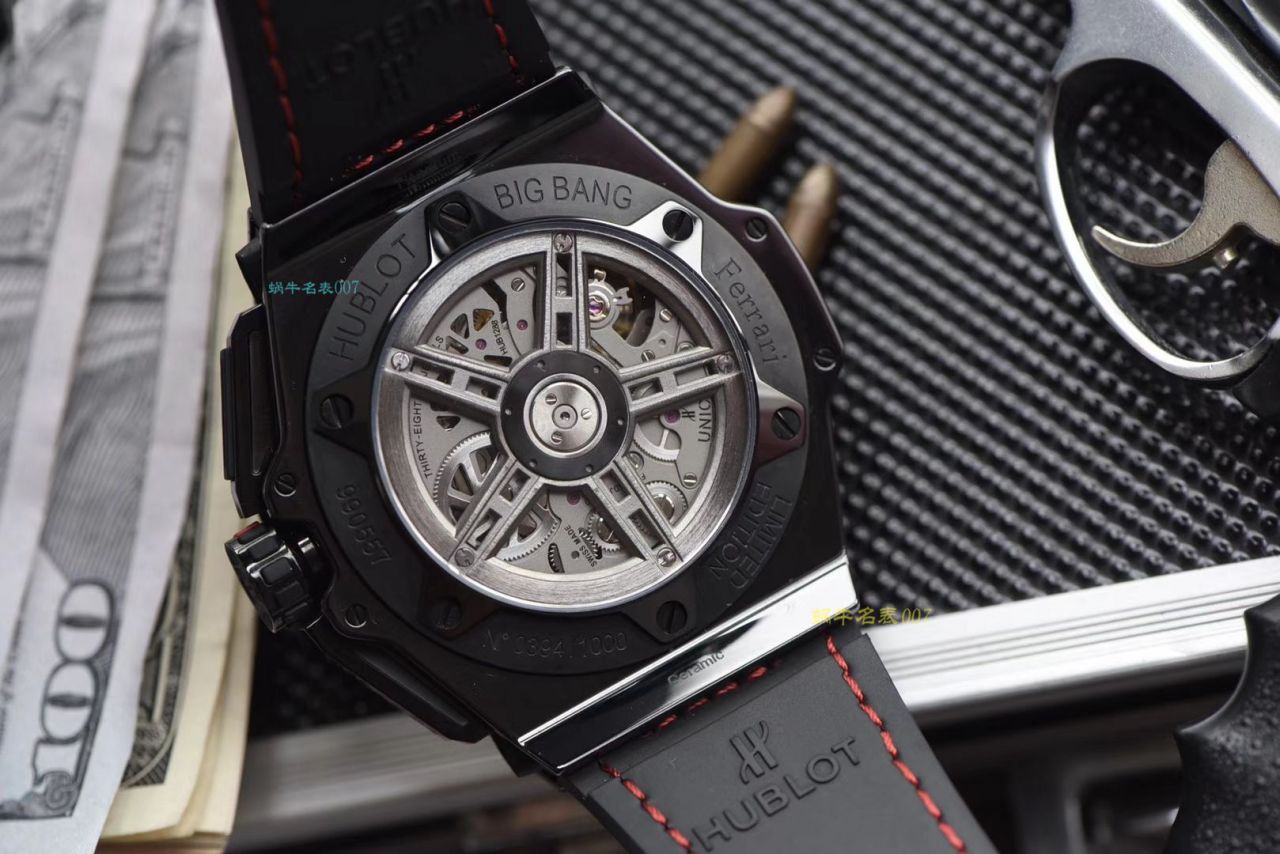 视频讲解V6 Factory 复刻 hublot 法拉利Hublot Big Bang Ferrari Ceramic F11系列401.CX.0123.VR wrist watch  / YB062V6