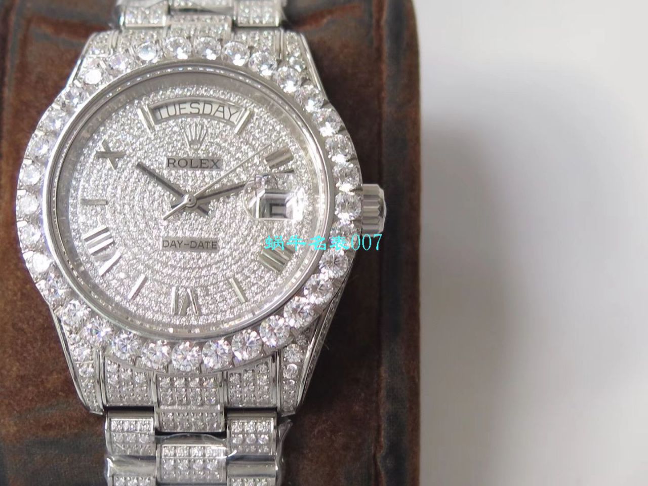 TW Factory 超A高仿 Rolex 帝皇版最豪Day date II系列 Day-Date 型密镶钻特别款 wrist watch  / R355