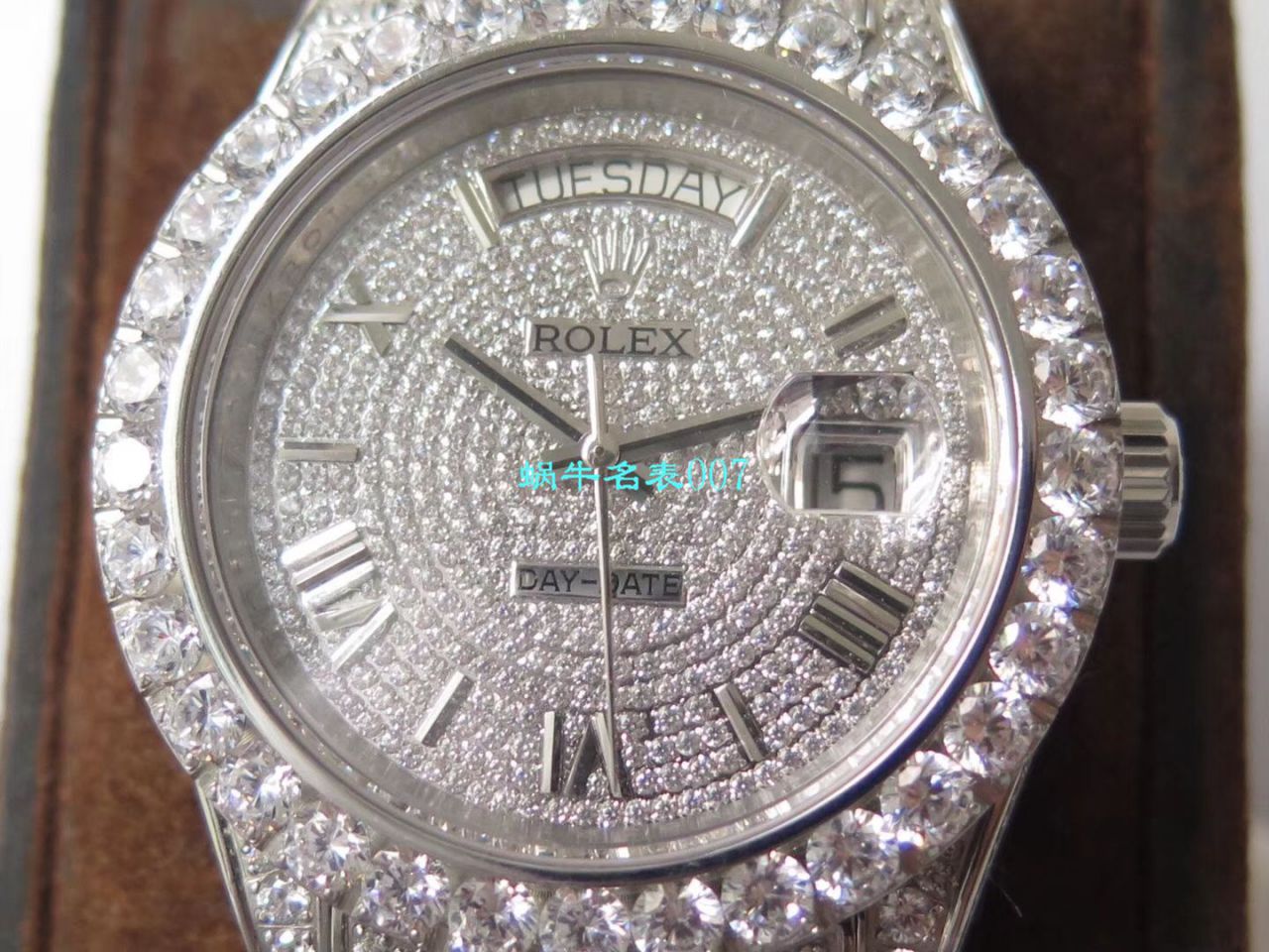 TW Factory 超A高仿 Rolex 帝皇版最豪Day date II系列 Day-Date 型密镶钻特别款 wrist watch  / R355