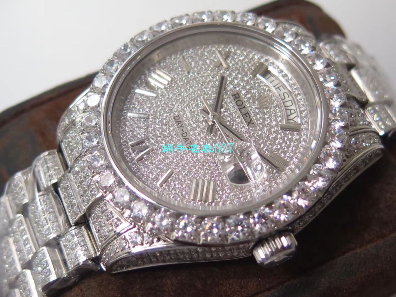 TW Factory 超A高仿 Rolex 帝皇版最豪Day date II系列 Day-Date 型密镶钻特别款 wrist watch  / R355