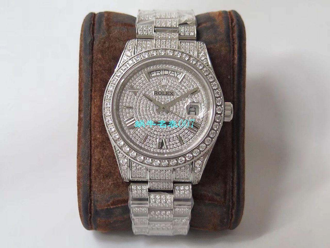 TW Factory 超A高仿 Rolex 帝皇版最豪Day date II系列 Day-Date 型密镶钻特别款 wrist watch  / R355