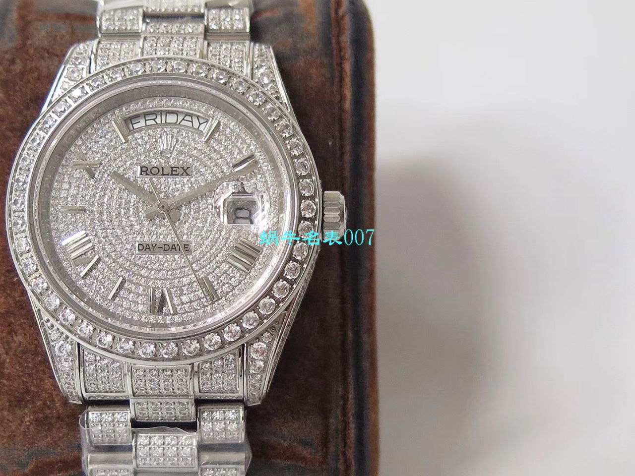 TW Factory 超A高仿 Rolex 帝皇版最豪Day date II系列 Day-Date 型密镶钻特别款 wrist watch  / R355