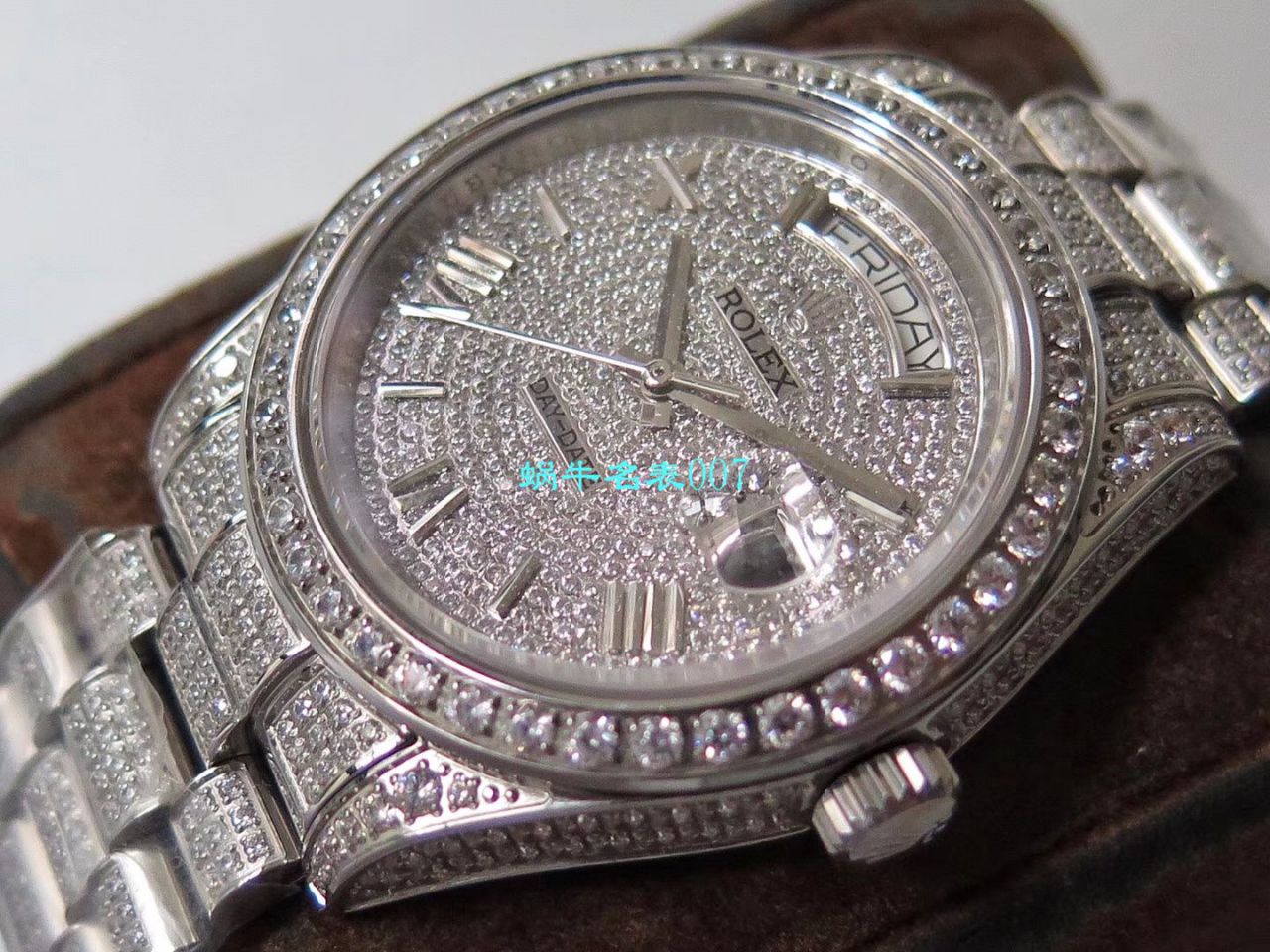 TW Factory 超A高仿 Rolex 帝皇版最豪Day date II系列 Day-Date 型密镶钻特别款 wrist watch  / R355
