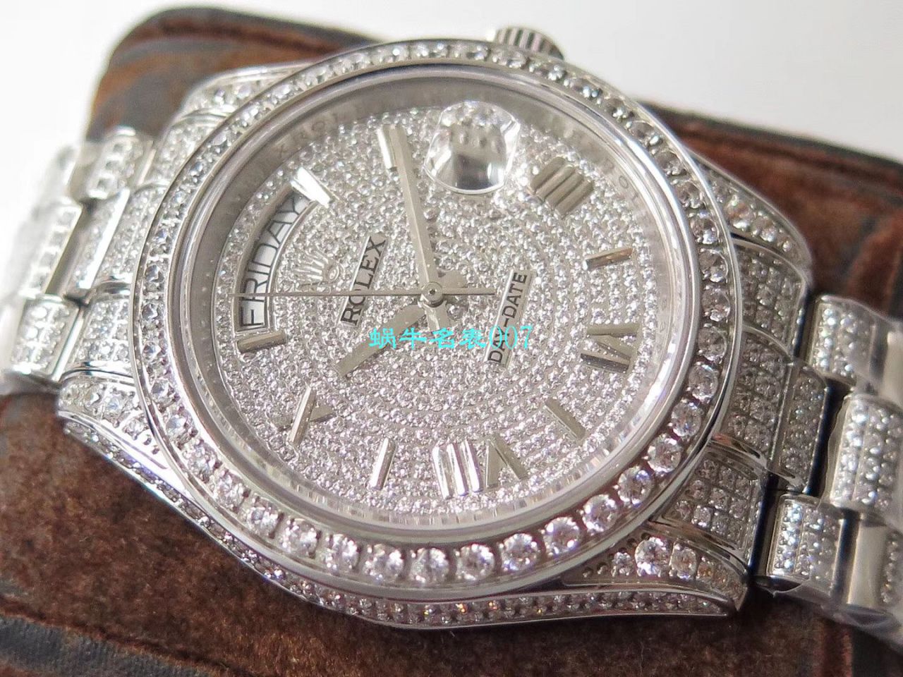TW Factory 超A高仿 Rolex 帝皇版最豪Day date II系列 Day-Date 型密镶钻特别款 wrist watch  / R355