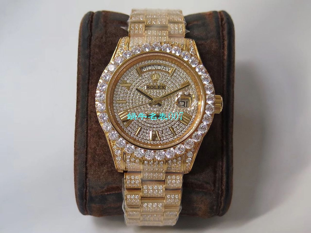 TW Factory 超A高仿 Rolex 帝皇版最豪Day date II系列 Day-Date 型密镶钻特别款 wrist watch  / R355