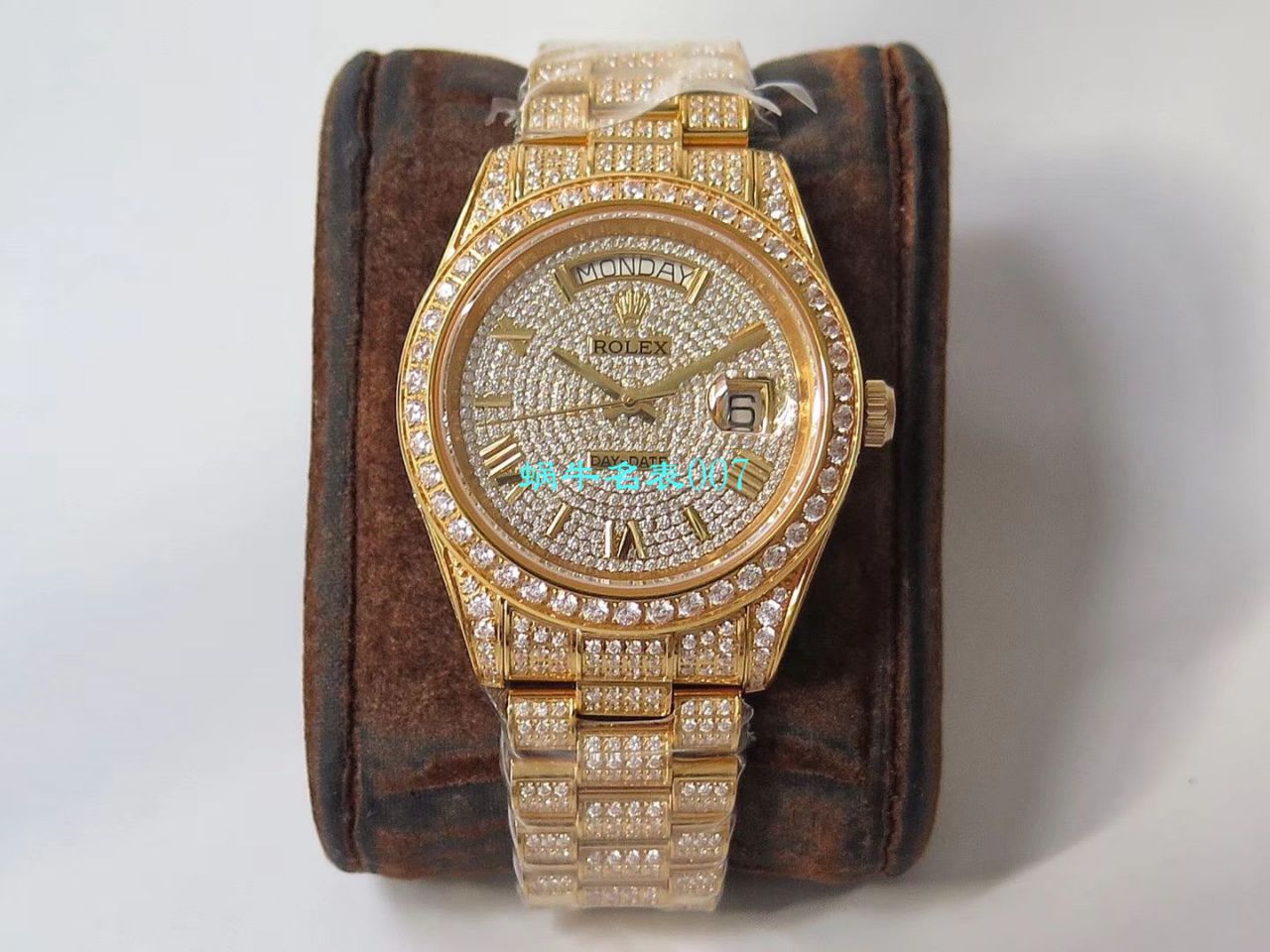 TW Factory 超A高仿 Rolex 帝皇版最豪Day date II系列 Day-Date 型密镶钻特别款 wrist watch  / R355