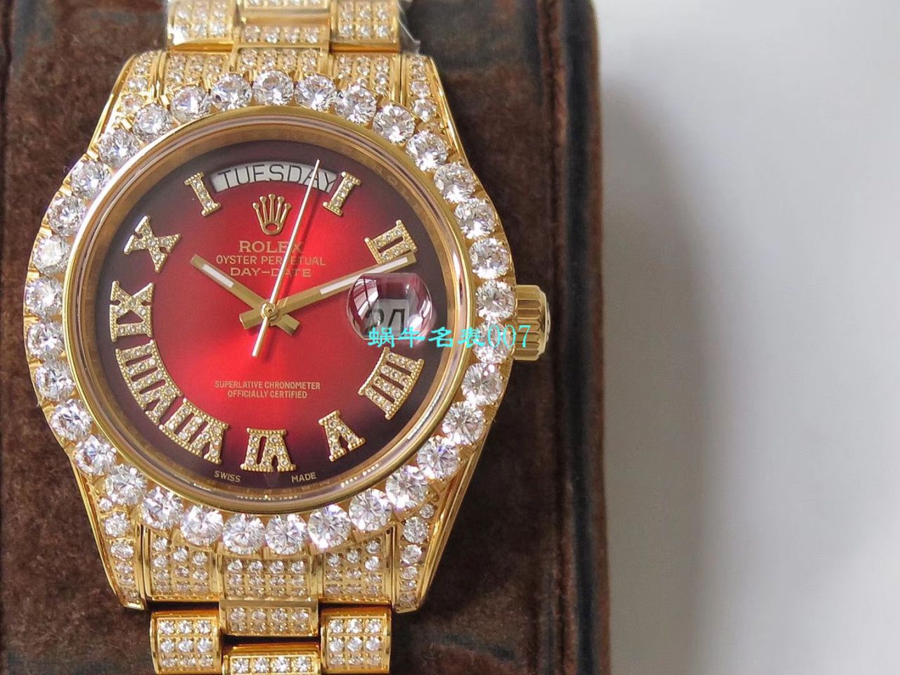 TW Factory 超A高仿 Rolex 帝皇版最豪Day date II系列 Day-Date 型密镶钻特别款 wrist watch  / R355