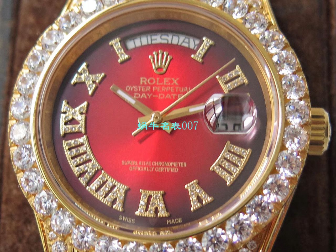 TW Factory 超A高仿 Rolex 帝皇版最豪Day date II系列 Day-Date 型密镶钻特别款 wrist watch  / R355