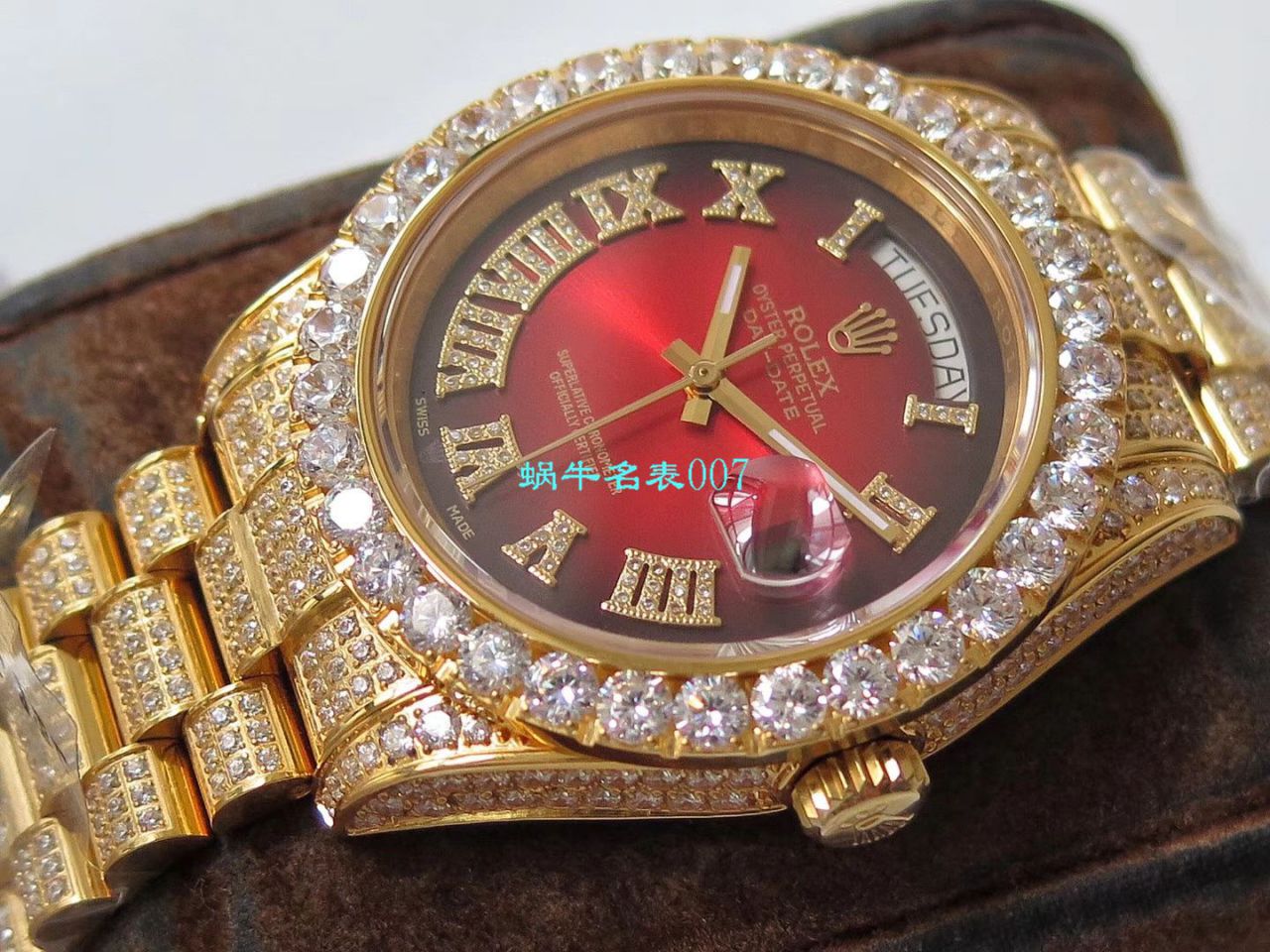 TW Factory 超A高仿 Rolex 帝皇版最豪Day date II系列 Day-Date 型密镶钻特别款 wrist watch  / R355