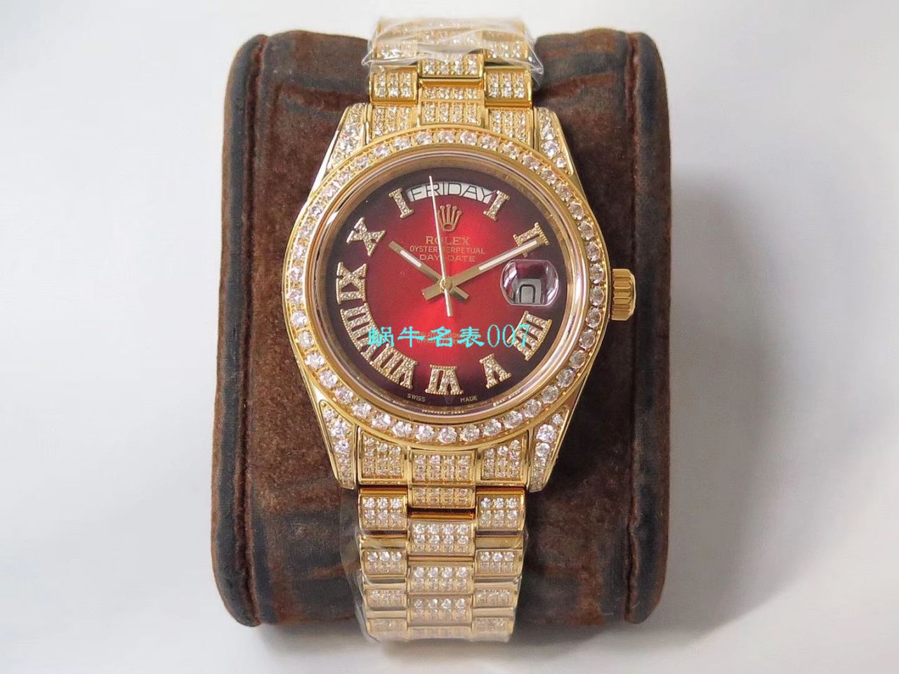 TW Factory 超A高仿 Rolex 帝皇版最豪Day date II系列 Day-Date 型密镶钻特别款 wrist watch  / R355