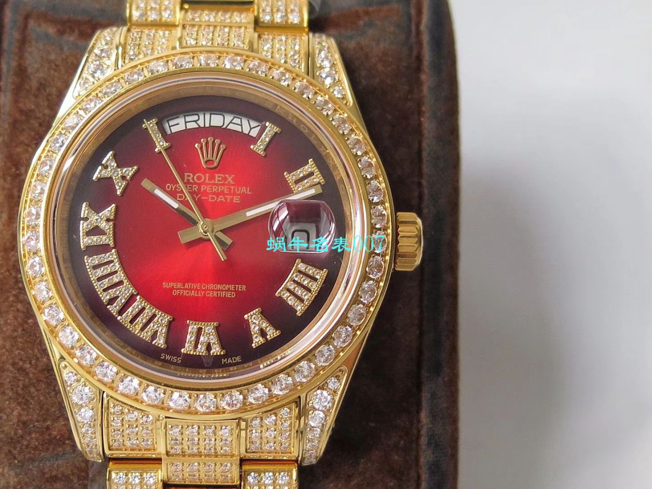 TW Factory 超A高仿 Rolex 帝皇版最豪Day date II系列 Day-Date 型密镶钻特别款 wrist watch  / R355