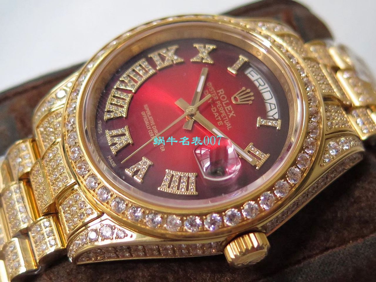 TW Factory 超A高仿 Rolex 帝皇版最豪Day date II系列 Day-Date 型密镶钻特别款 wrist watch  / R355
