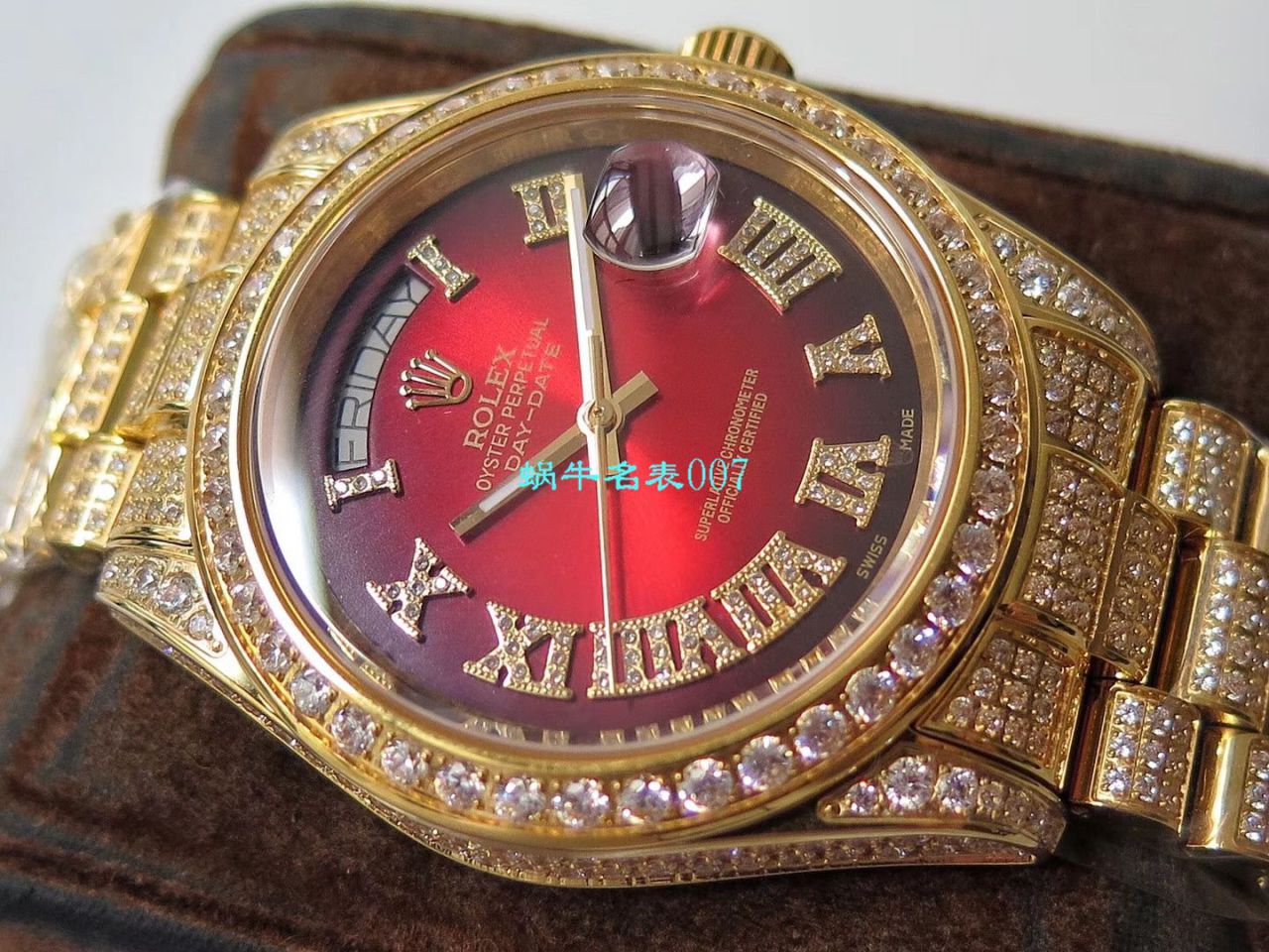 TW Factory 超A高仿 Rolex 帝皇版最豪Day date II系列 Day-Date 型密镶钻特别款 wrist watch  / R355
