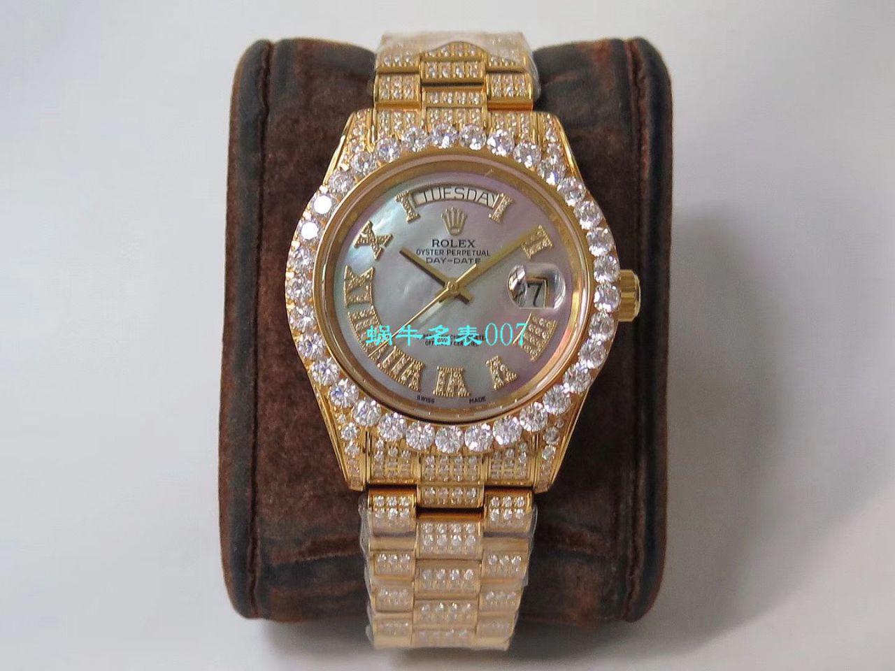 TW Factory 超A高仿 Rolex 帝皇版最豪Day date II系列 Day-Date 型密镶钻特别款 wrist watch  / R355