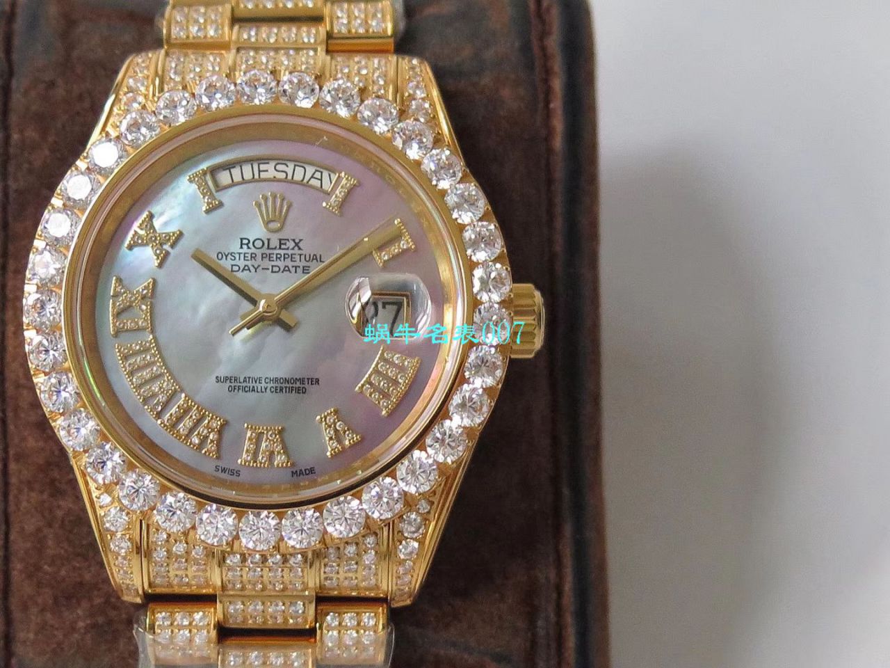 TW Factory 超A高仿 Rolex 帝皇版最豪Day date II系列 Day-Date 型密镶钻特别款 wrist watch  / R355