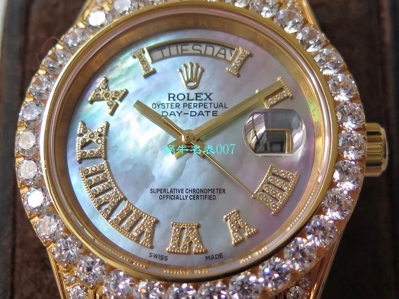 TW Factory 超A高仿 Rolex 帝皇版最豪Day date II系列 Day-Date 型密镶钻特别款 wrist watch  / R355