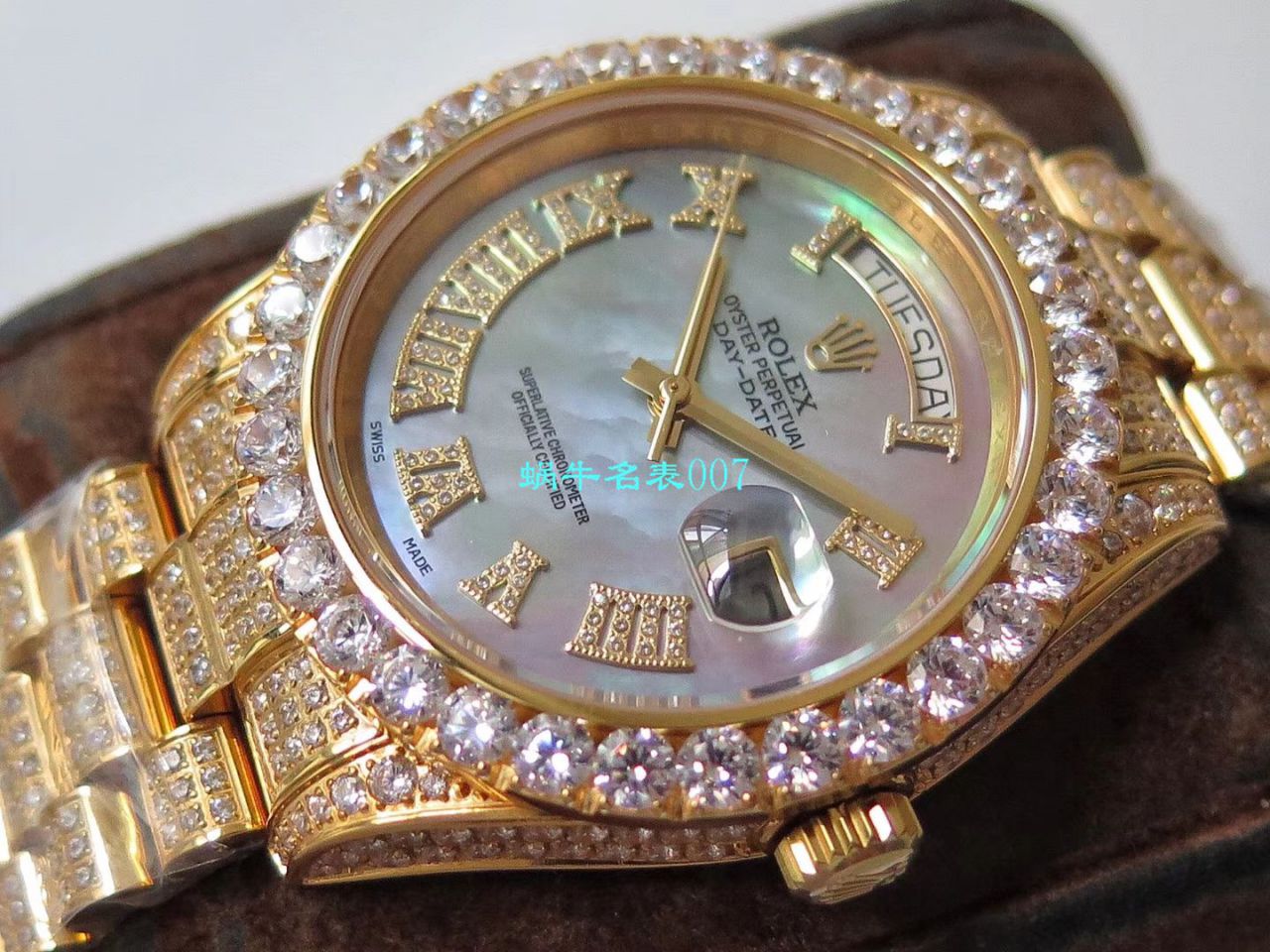TW Factory 超A高仿 Rolex 帝皇版最豪Day date II系列 Day-Date 型密镶钻特别款 wrist watch  / R355