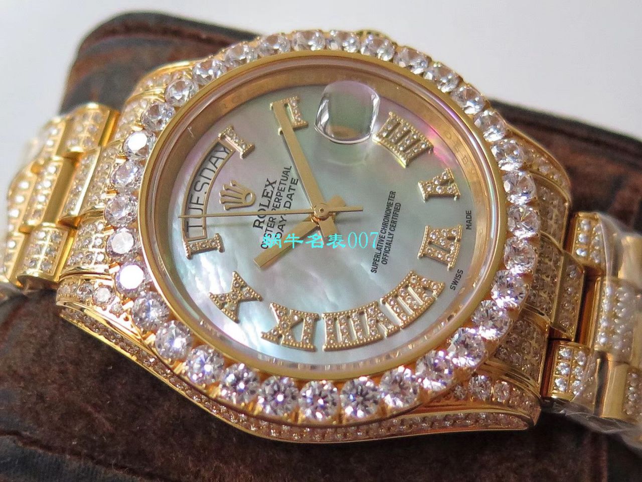 TW Factory 超A高仿 Rolex 帝皇版最豪Day date II系列 Day-Date 型密镶钻特别款 wrist watch  / R355