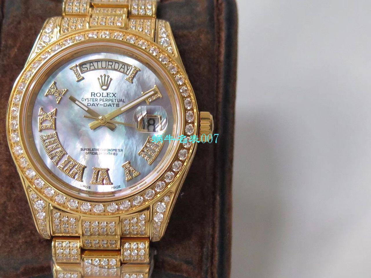 TW Factory 超A高仿 Rolex 帝皇版最豪Day date II系列 Day-Date 型密镶钻特别款 wrist watch  / R355