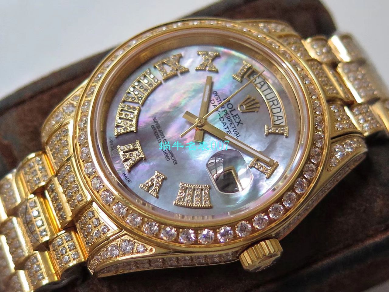 TW Factory 超A高仿 Rolex 帝皇版最豪Day date II系列 Day-Date 型密镶钻特别款 wrist watch  / R355