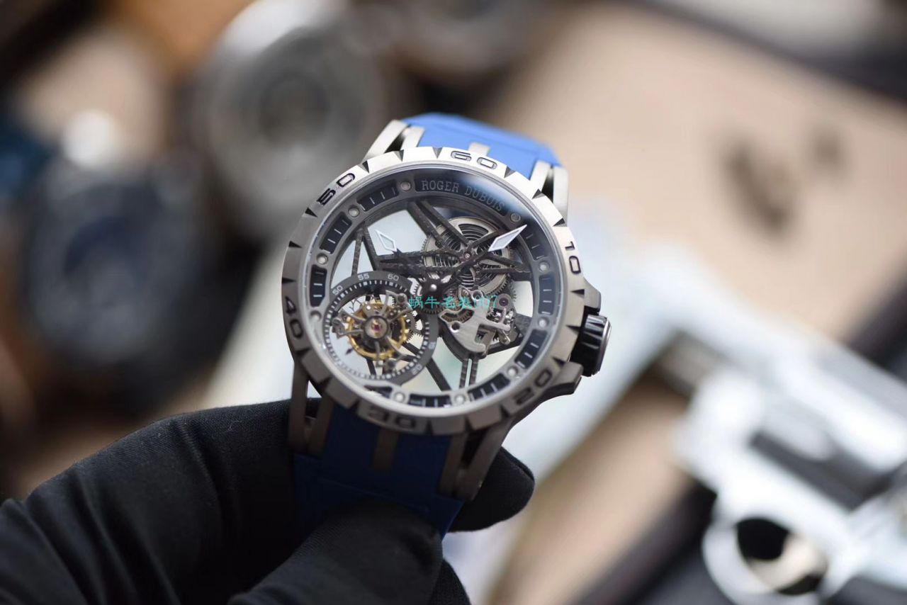 BBR Factory  top 复刻高仿 Tourbillon Roger DubuisEXCALIBUR（王者系列）系列RDDBEX0479蓝色 watchband   wrist watch  / LJ066