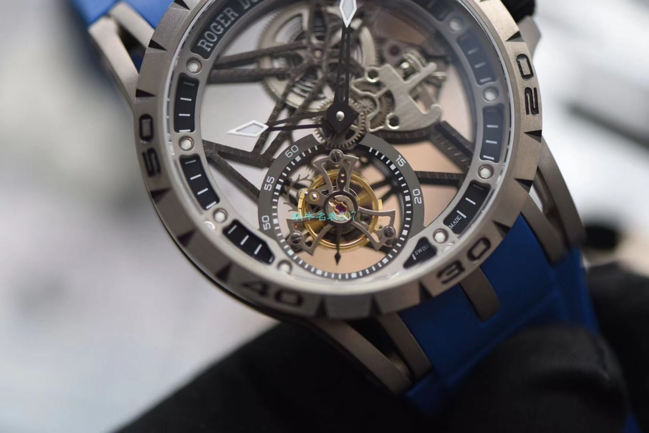 BBR Factory  top 复刻高仿 Tourbillon Roger DubuisEXCALIBUR（王者系列）系列RDDBEX0479蓝色 watchband   wrist watch  / LJ066