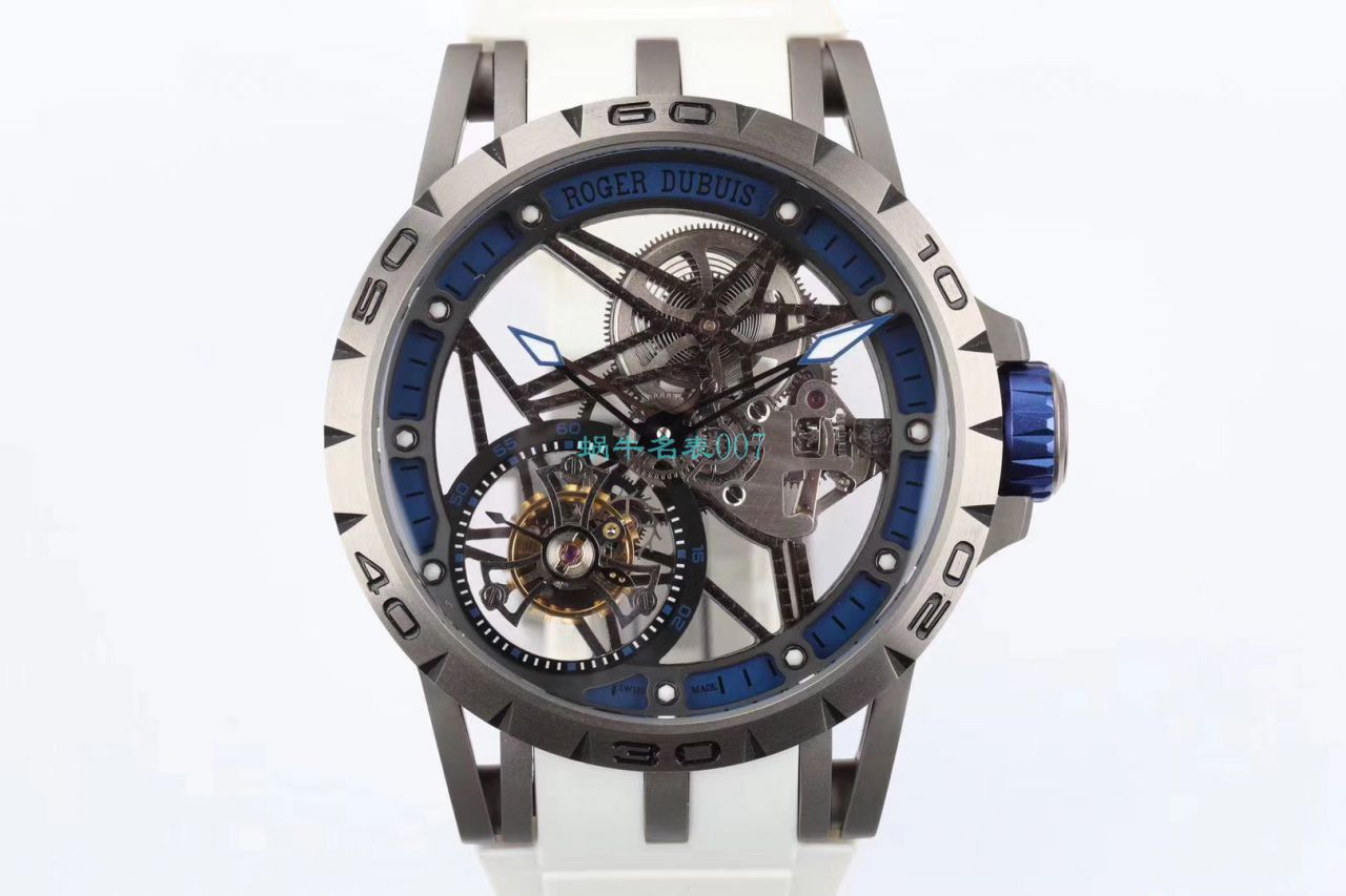 BBR Factory  top 复刻高仿 Tourbillon Roger DubuisEXCALIBUR（王者系列）系列RDDBEX0479蓝色 watchband   wrist watch  / LJ066