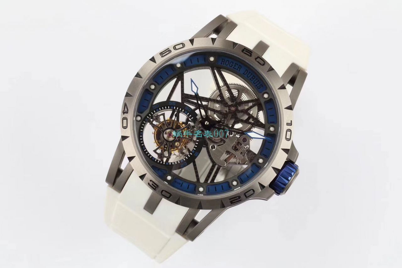 BBR Factory  top 复刻高仿 Tourbillon Roger DubuisEXCALIBUR（王者系列）系列RDDBEX0479蓝色 watchband   wrist watch  / LJ066