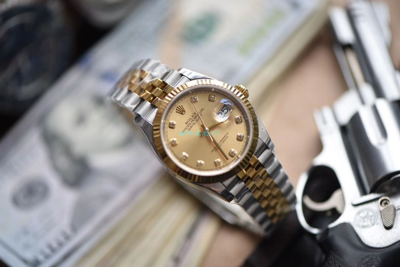 EW Factory 官网 top 复刻高仿 Rolex   Datejust 系列116233香槟盘镶钻 wrist watch  / R357EW
