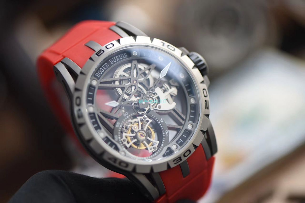  Video analysis BBR Factory 官网 top 复刻 Tourbillon Roger DubuisRoger Dubuis王者高仿RDDBEX0479红色 watchband   wrist watch  / LJ067