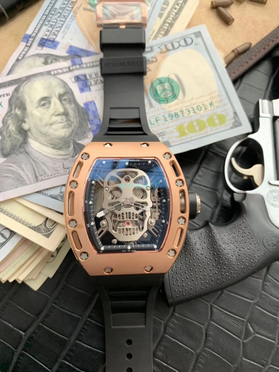 【 Video analysis 】EUR Factory RICHARD MILLE Richard Mille Tourbillon 男RM 052 top 复刻高仿紫金骷髅头至尊鬼王 wrist watch  / RM052EUR