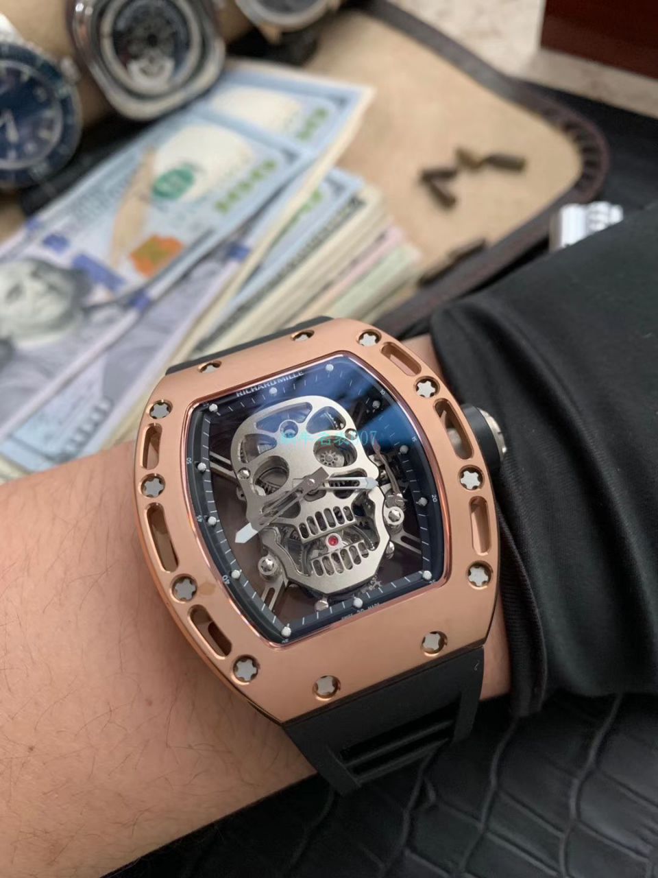 【 Video analysis 】EUR Factory RICHARD MILLE Richard Mille Tourbillon 男RM 052 top 复刻高仿紫金骷髅头至尊鬼王 wrist watch  / RM052EUR