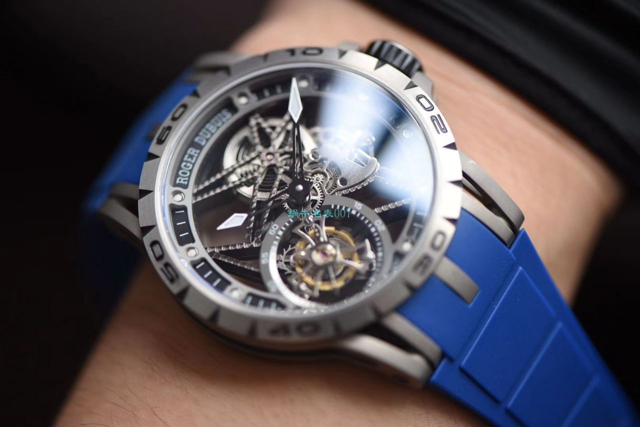 BBR Factory  top 复刻高仿 Tourbillon Roger DubuisEXCALIBUR（王者系列）系列RDDBEX0479蓝色 watchband   wrist watch  / LJ066