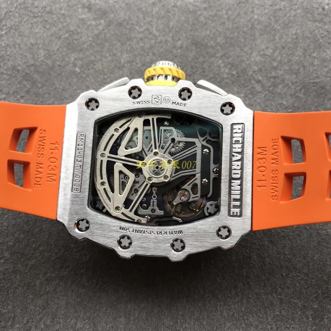 KV Factory 全新RICHARD MILLE复刻理查德米尔RM 11-03钛钢款 wrist watch  / KV01103H
