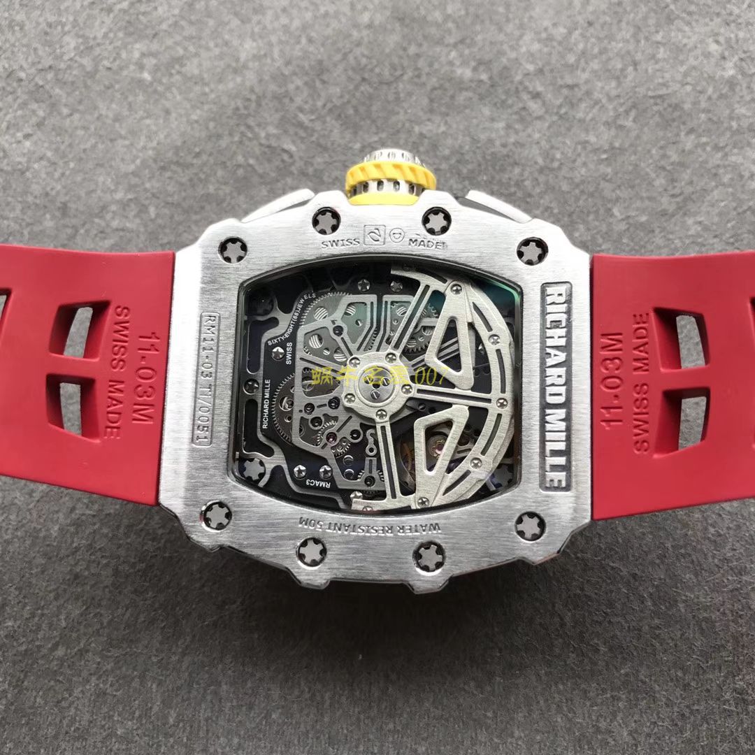 KV Factory 全新RICHARD MILLE复刻理查德米尔RM 11-03钛钢款 wrist watch  / KV01103H