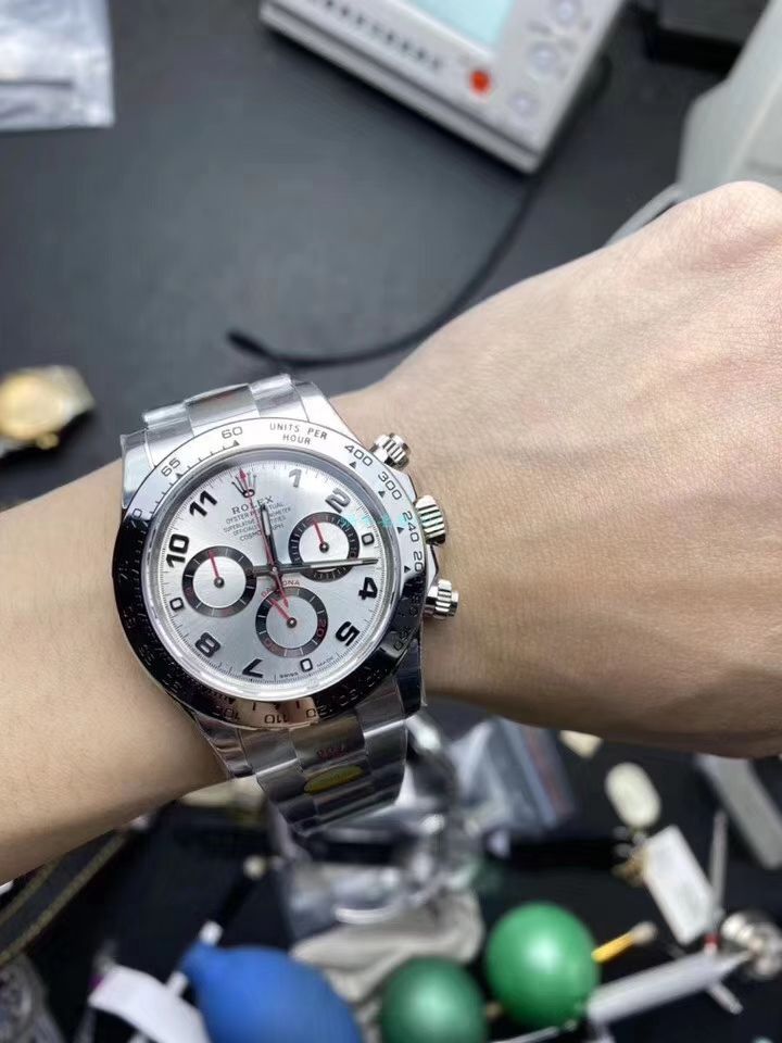N Factory 新款超级4130 Rolex  Cosmograph Daytona  Ditongna 116509-78599 黑盘 top 复刻高仿116509-78599 银色 wrist watch  / R563