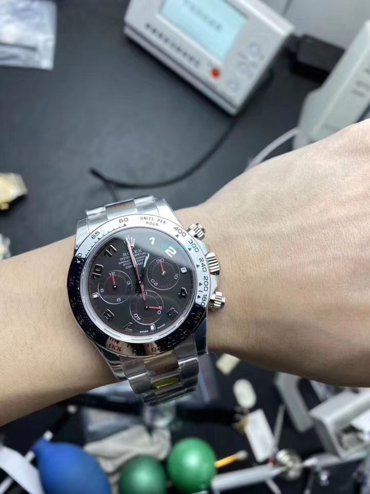 N Factory 新款超级4130 Rolex  Cosmograph Daytona  Ditongna 116509-78599 黑盘 top 复刻高仿116509-78599 银色 wrist watch  / R563