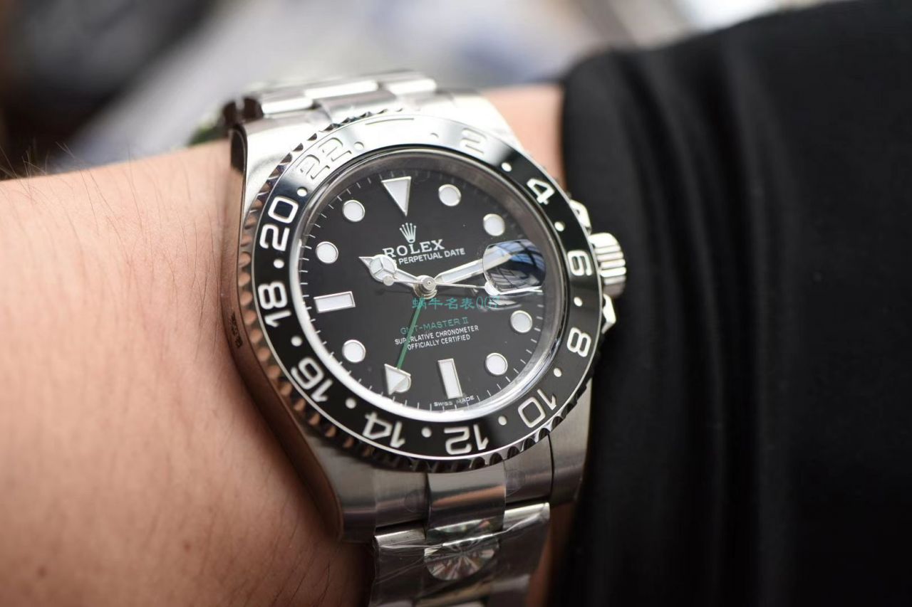 AR Factory  top 复刻高仿手表 Rolex  GMT MASTER II二代‎‎‌‍116710LN-78200 wrist watch (绿针) / R573