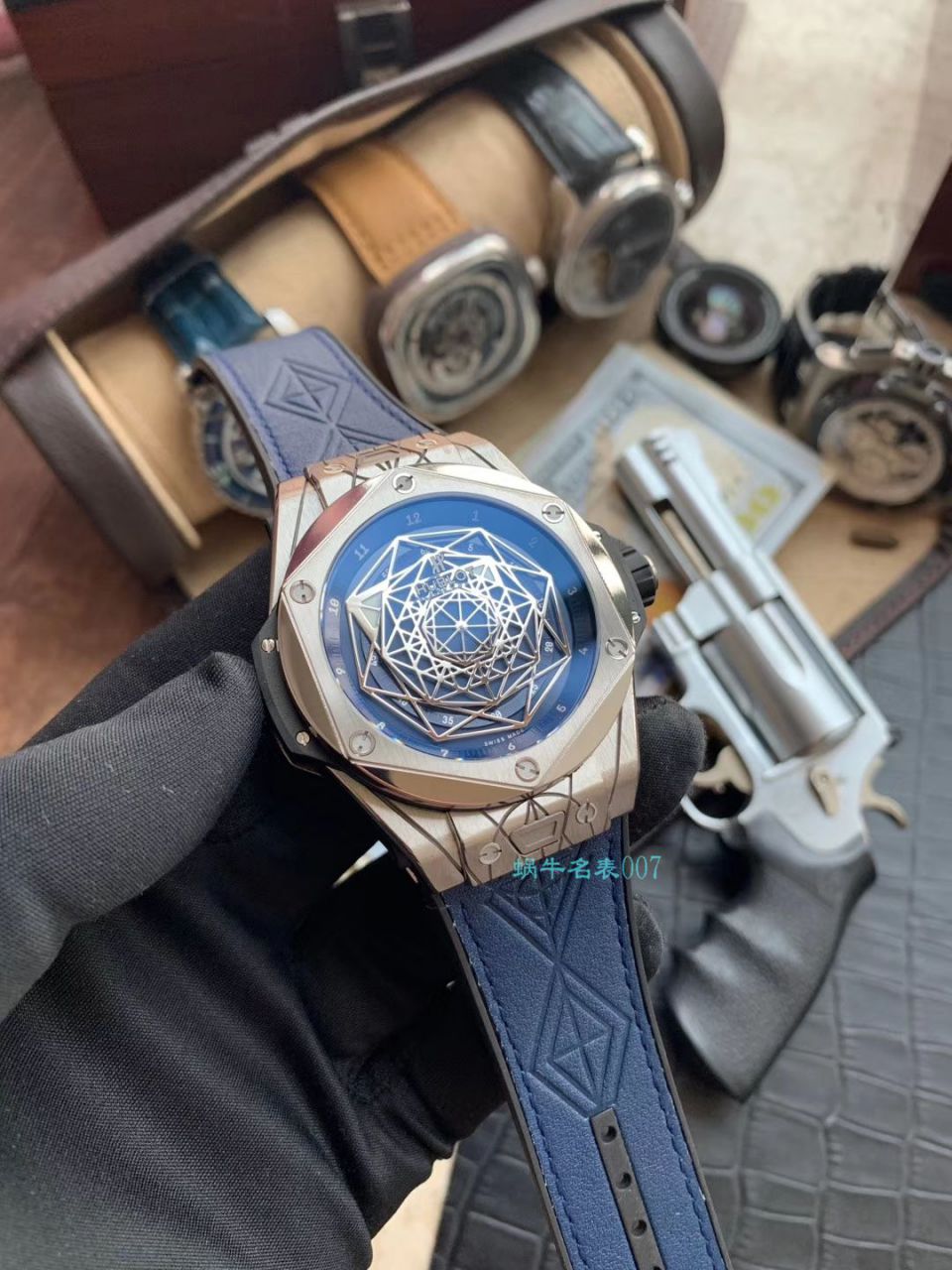 WWF Factory 官网 hublot 复刻高仿SANG BLEU刺青415.NX.7179.VR.MXM18，415.CX.1112.VR.MXM18 wrist watch  / YB081