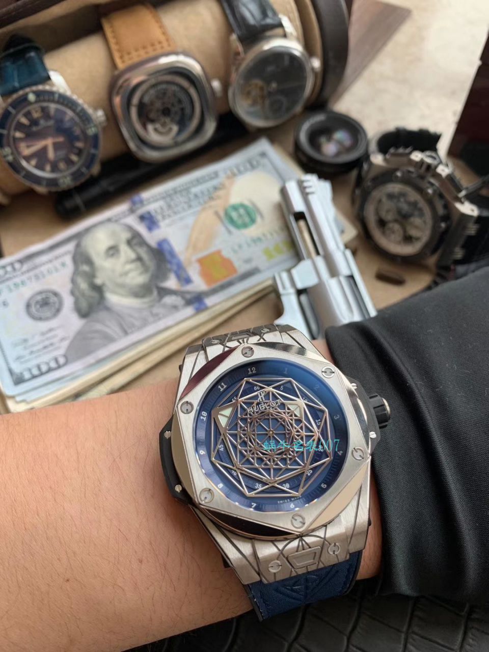 WWF Factory 官网 hublot 复刻高仿SANG BLEU刺青415.NX.7179.VR.MXM18，415.CX.1112.VR.MXM18 wrist watch  / YB081
