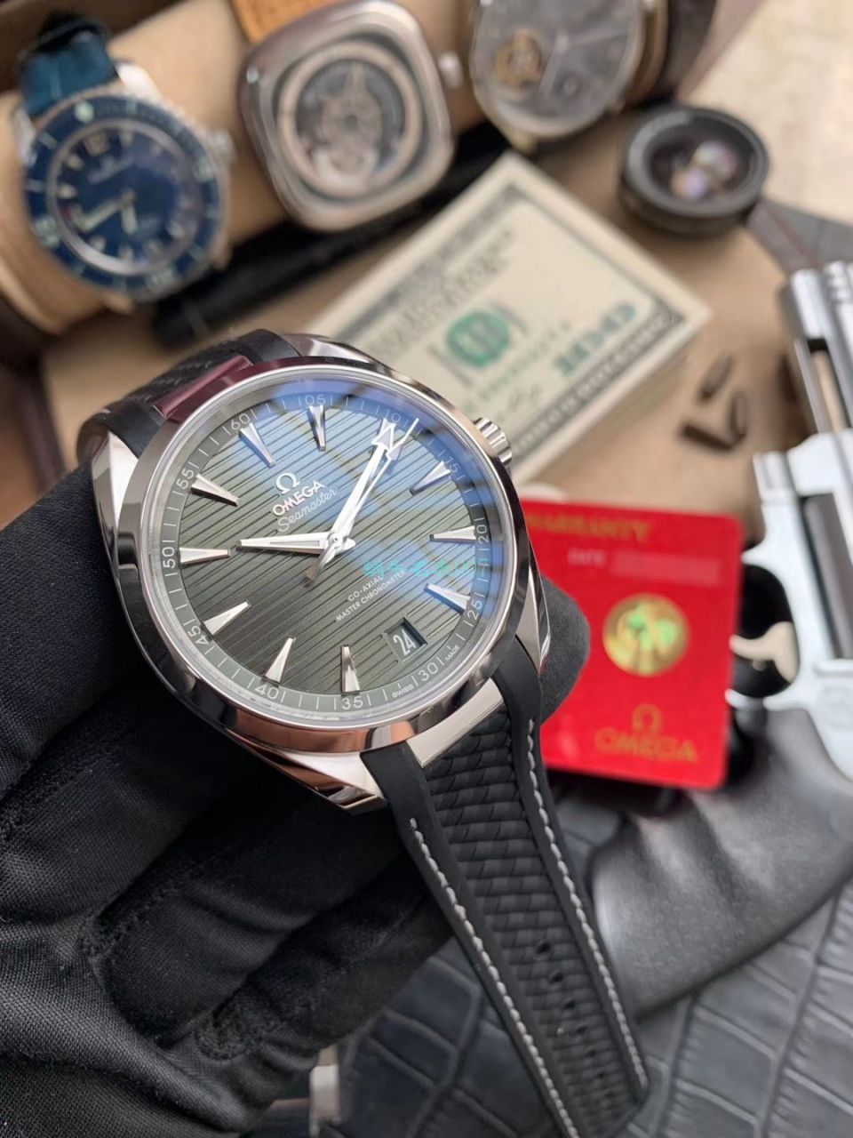 VS Factory OMEGA绿 Seamaster 150米柚木盘复刻高仿220.10.41.21.10.001 wrist watch  / M690