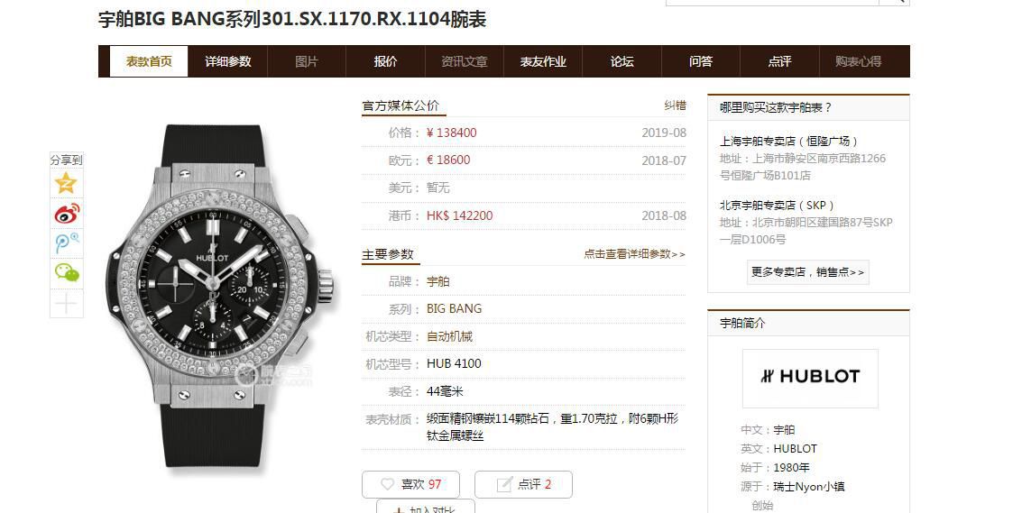 V6 Factory  hublot 复刻表BIG BANG系列301.SX.1170.RX.1104 wrist watch  / YB085